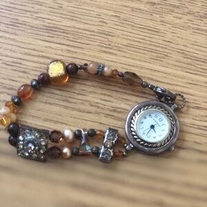 Vintage Narmi Pretty Beaded Bracelet Watch
